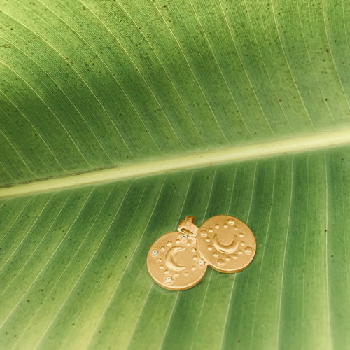 Ay Coin Necklace With Diamonds